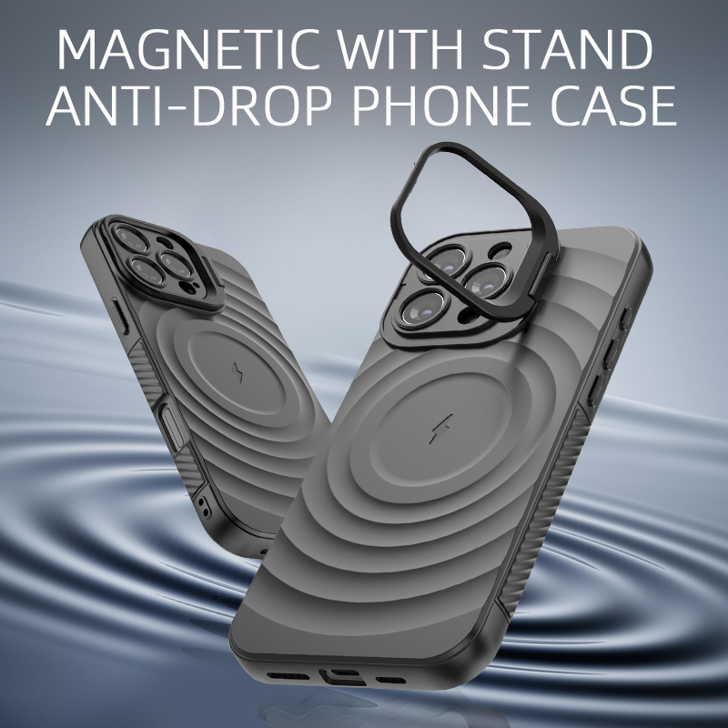 MagSafe® Compatible Wave Black Case for iPhone Series