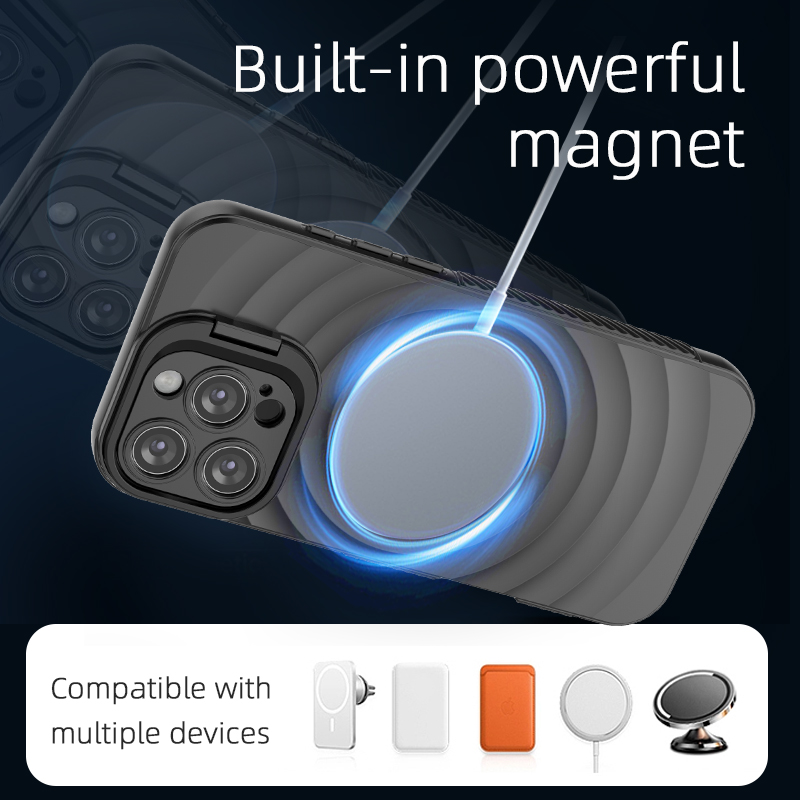 MagSafe® Compatible Wave Black Case for iPhone Series