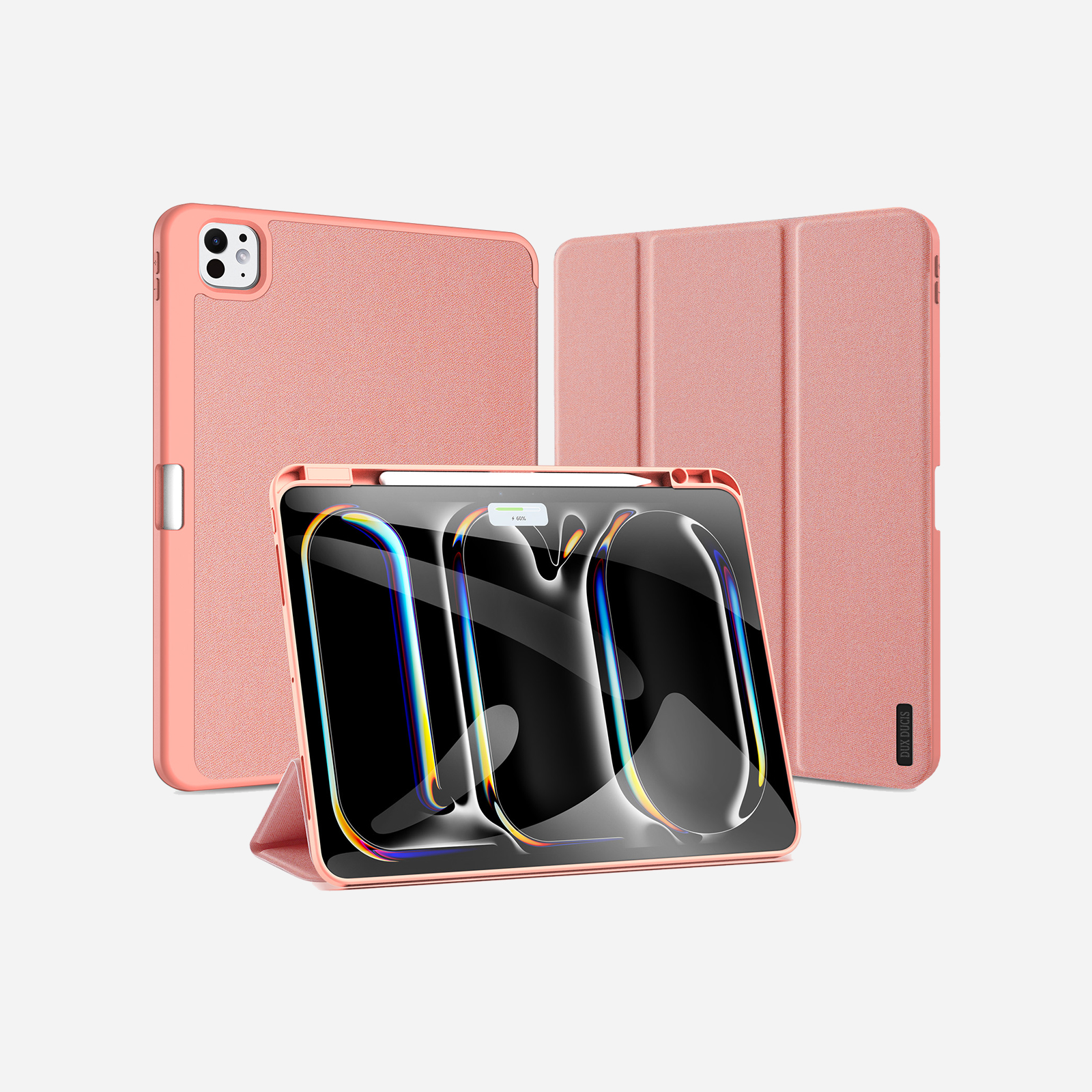 Magnetic Smart Cover for iPad with Pencil Storage(Pink)
