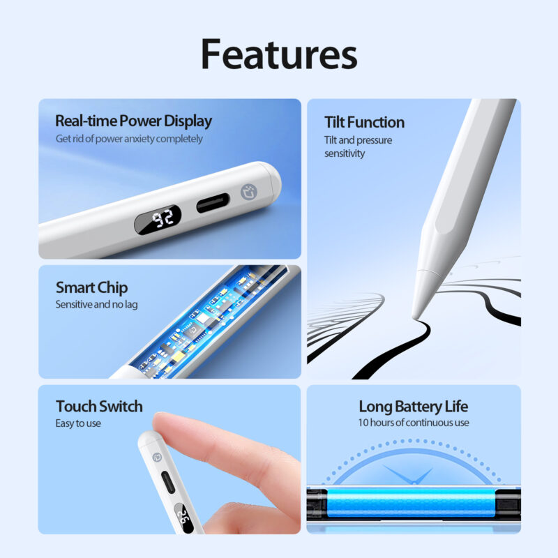 Stylus Pen with Power Display for iPad