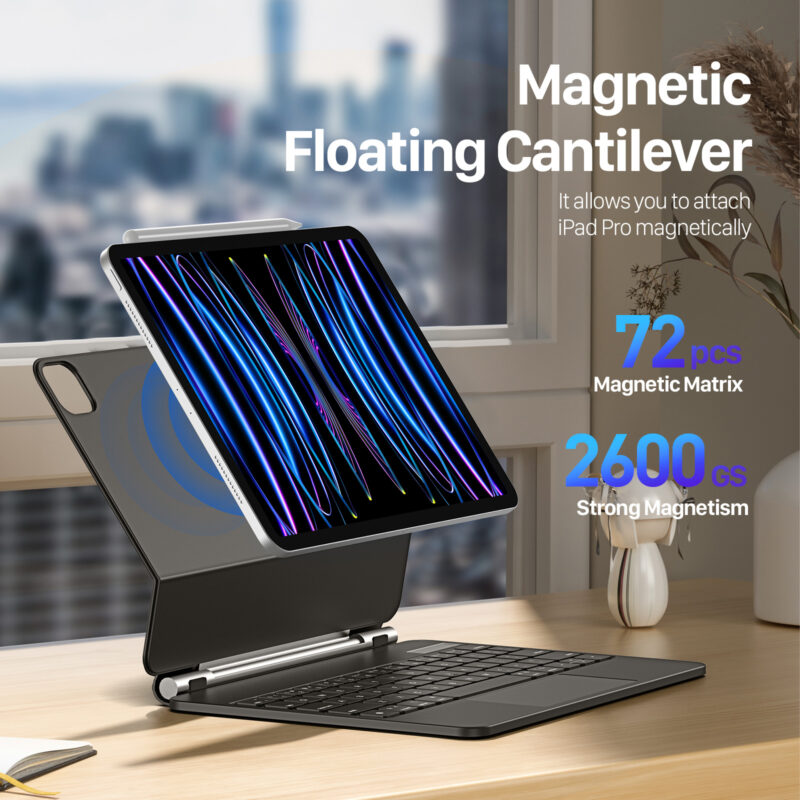 Magnetic Wireless Backlit Keyboard Case for iPad(Balck)