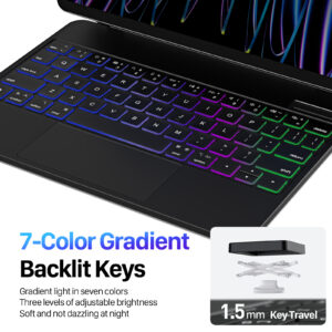 Magnetic Wireless Backlit Keyboard Case for iPad(Balck)