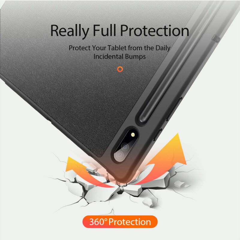 Magnetic Smart Folio Case for Samsung Galaxy Tab with S Pen Holder(Black)