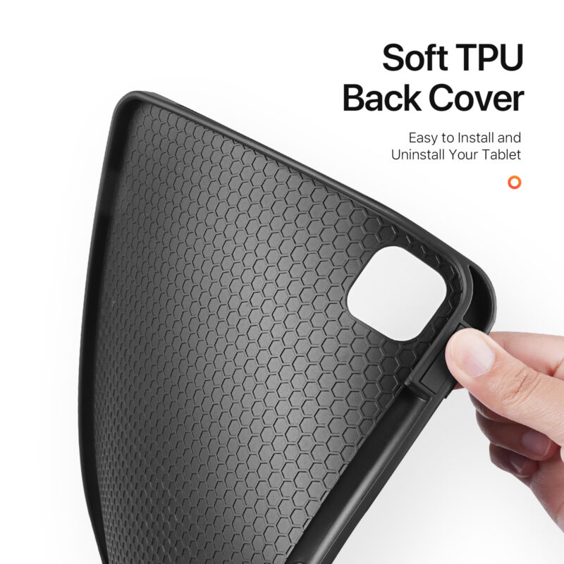 Magnetic Smart Cover for iPad with Pencil Storage(Black)