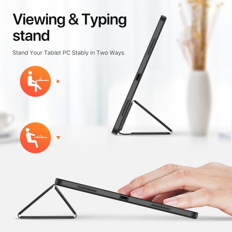 Magnetic Smart Cover for iPad with Pencil Storage(Black)