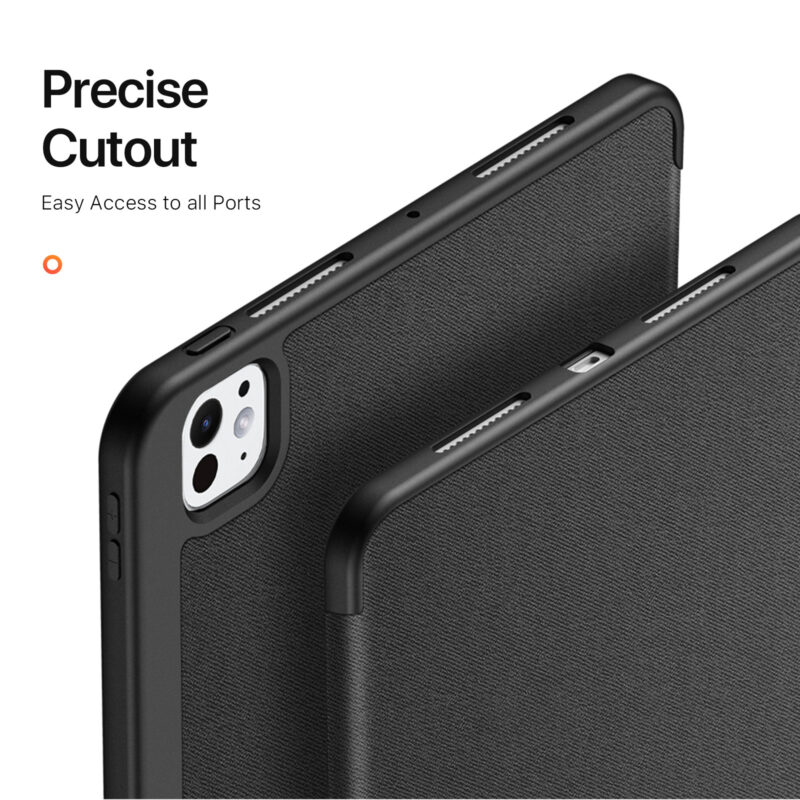 Magnetic Smart Cover for iPad with Pencil Storage(Black)