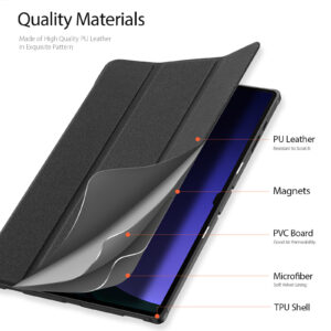Magnetic Smart Folio Case for Samsung Galaxy Tab with S Pen Holder(Black)