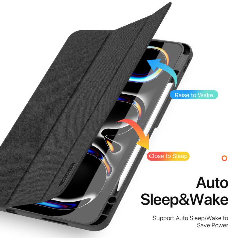 Magnetic Smart Cover for iPad with Pencil Storage(Black)