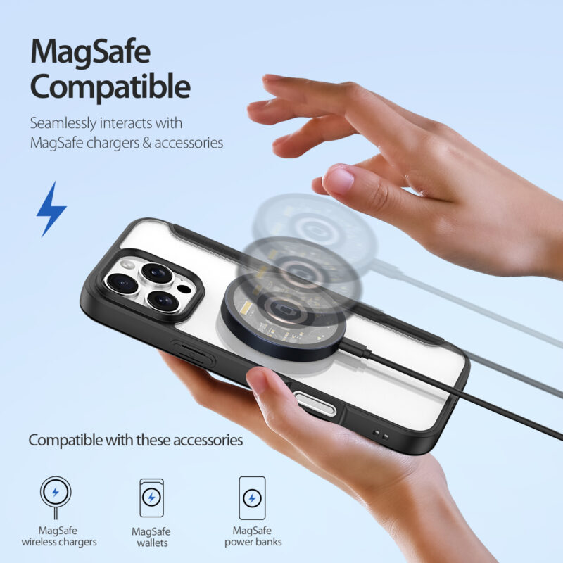 MagSafe® Compatible Eclipse Black Ultimate 3-in-1 No Ring Stand Case  for iPhone Series