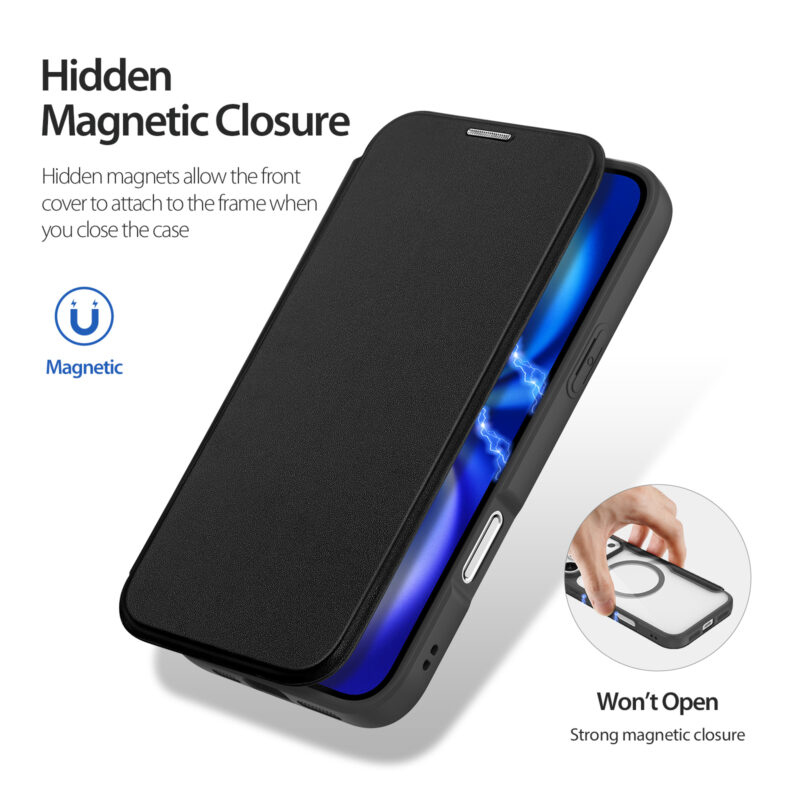 MagSafe® Compatible Eclipse Black Premium 3-in-1 Wallet Case for iPhone 17 Pro Max