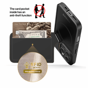 MagSafe® Compatible Onyx Black - 3-in-1 Case with Wallet, Stand & RFID Protection for iPhone