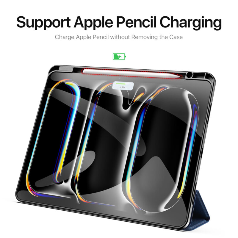 Magnetic Smart Cover for iPad with Pencil Storage(Blue)
