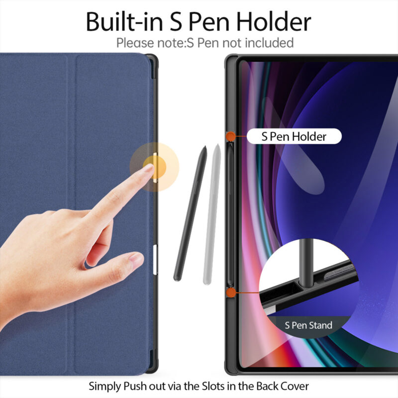 Magnetic Smart Folio Case for Samsung Galaxy Tab with S Pen Holder(Blue)