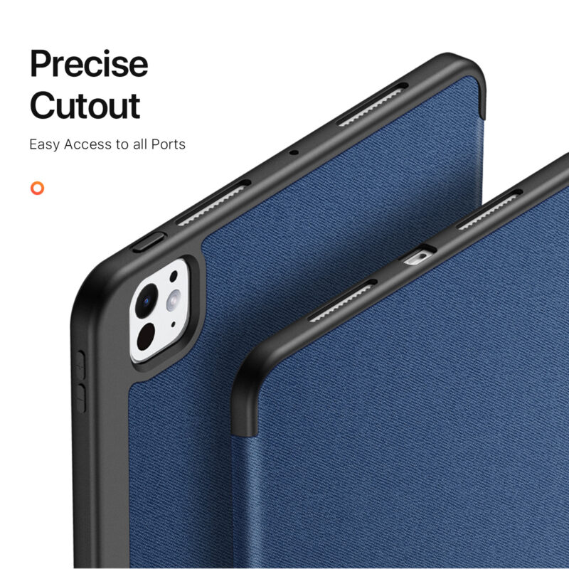 Magnetic Smart Cover for iPad with Pencil Storage(Blue)