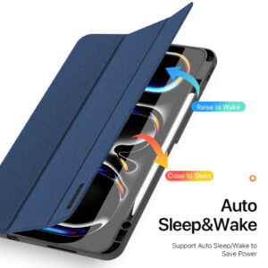 Magnetic Smart Cover for iPad with Pencil Storage(Blue)