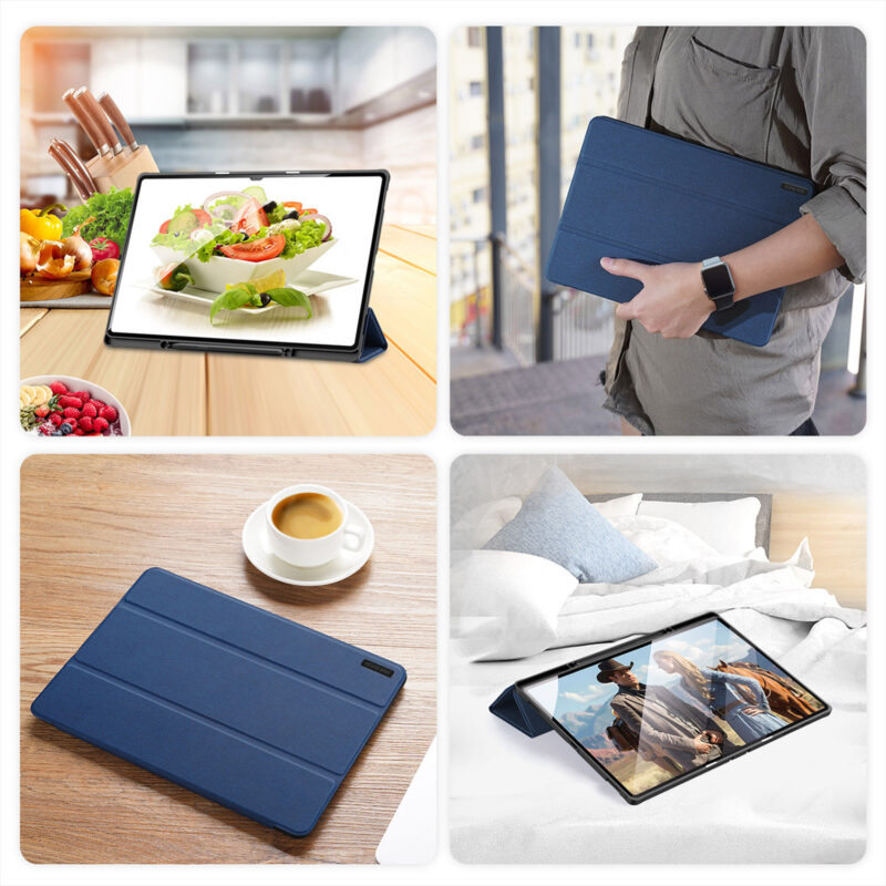 Magnetic Smart Folio Case for Samsung Galaxy Tab with S Pen Holder(Blue)