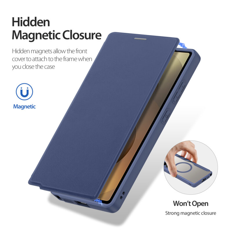 MagSafe® Compatible Abyss Blue 3-in-1 Wallet No Ring Stand Case for Samsung Galaxy