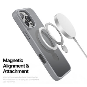 MagSafe® Compatible Titanium Grey Case with 360° Ring Stand & Drop Protection for iPhone 16 Series