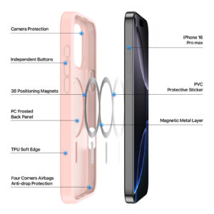 MagSafe® Compatible Blush Nova Case for iPhone Series — No Stand, All Protection