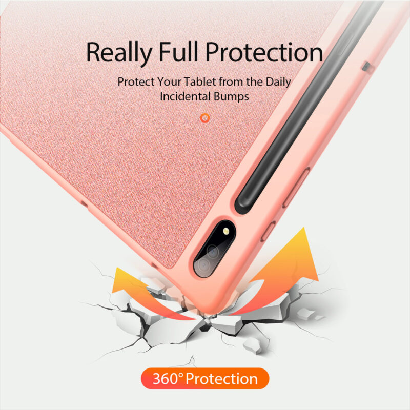 Magnetic Smart Folio Case for Samsung Galaxy Tab with S Pen Holder(Pink)