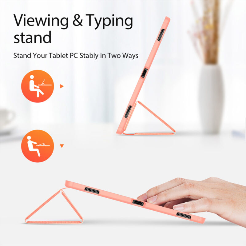 Magnetic Smart Folio Case for Samsung Galaxy Tab with S Pen Holder(Pink)
