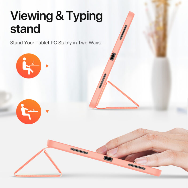 Magnetic Smart Cover for iPad with Pencil Storage(Pink)