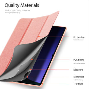 Magnetic Smart Folio Case for Samsung Galaxy Tab with S Pen Holder(Pink)