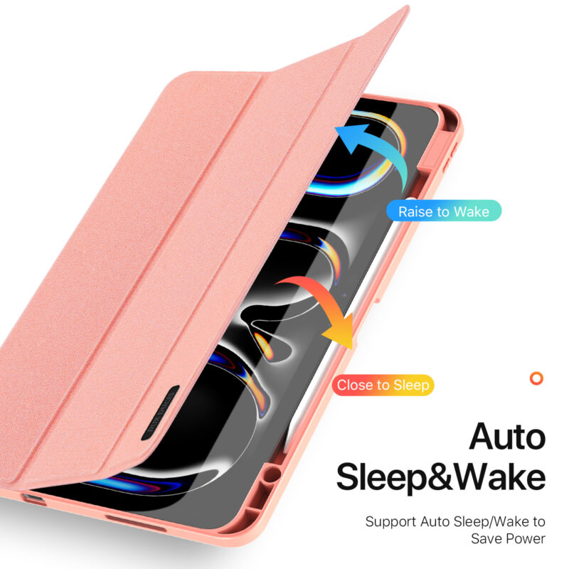 Magnetic Smart Cover for iPad with Pencil Storage(Pink)