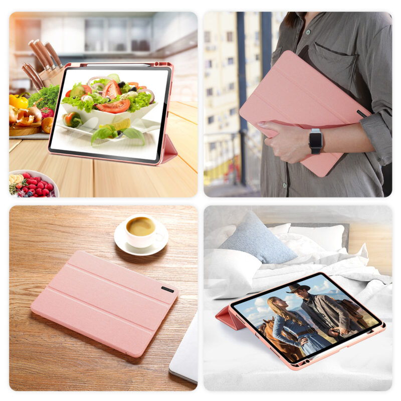 Magnetic Smart Cover for iPad with Pencil Storage(Pink)