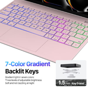 Magnetic Wireless Backlit Keyboard Case for iPad(Pink)