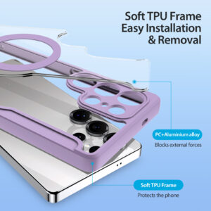 MagSafe® Compatible Amethyst Blush 3-in-1 Wallet No Ring Stand Case for Samsung Galaxy