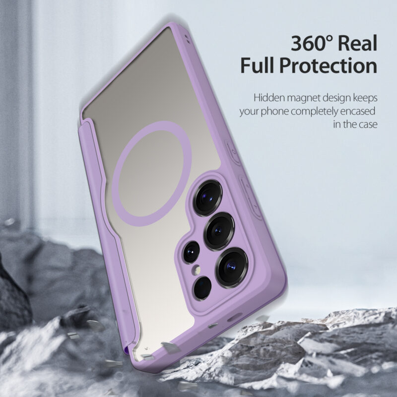MagSafe® Compatible Amethyst Blush 3-in-1 Wallet No Ring Stand Case for Samsung Galaxy