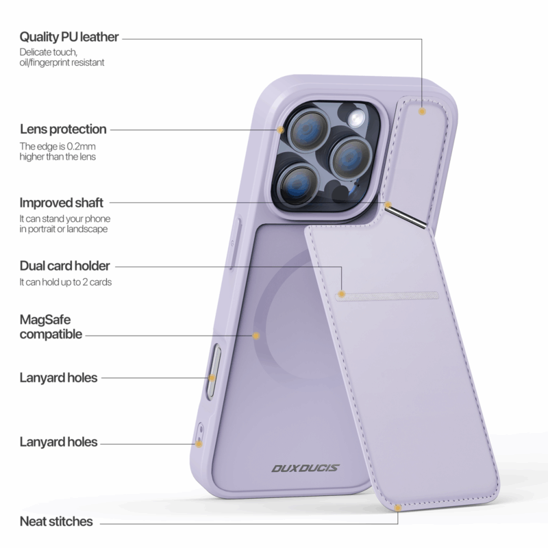 MagSafe® Compatible Royal Purple - 3-in-1 Case with Wallet, Stand & RFID Protection for iPhone