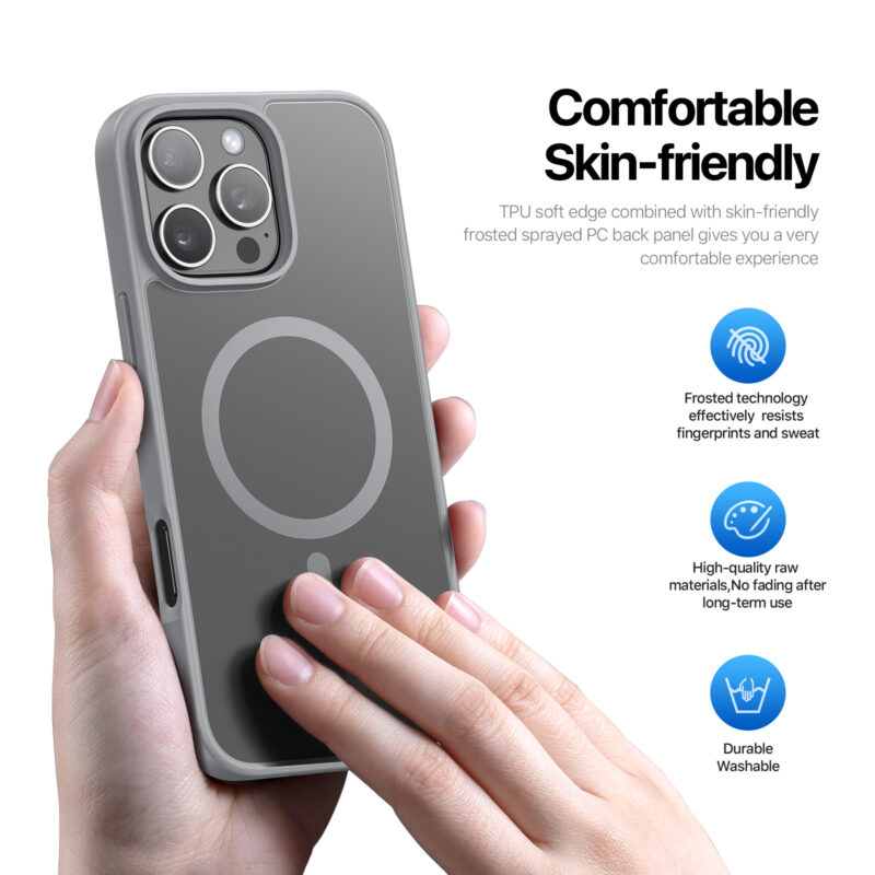 MagSafe® Compatible Steel Mist Case for iPhone Series — No Stand, All Protection