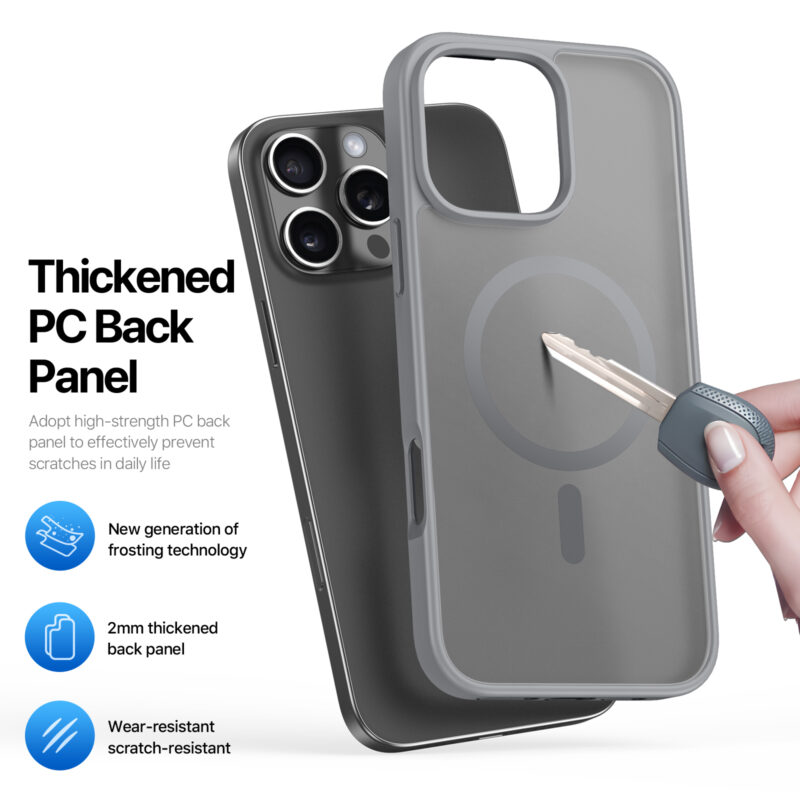 MagSafe® Compatible Steel Mist Case for iPhone Series — No Stand, All Protection