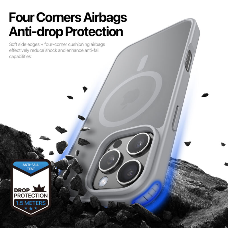 MagSafe® Compatible Steel Mist Case for iPhone Series — No Stand, All Protection